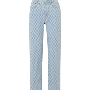 R13 plaid Checkered Blue Women's Jeans